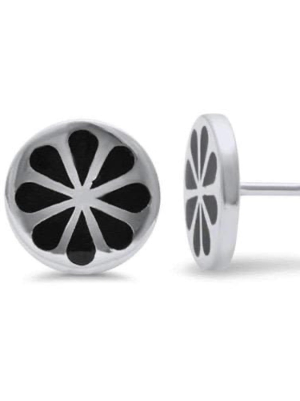 Sterling Silver .925 Pin Wheel Stud Earring‎ Unisex Adult